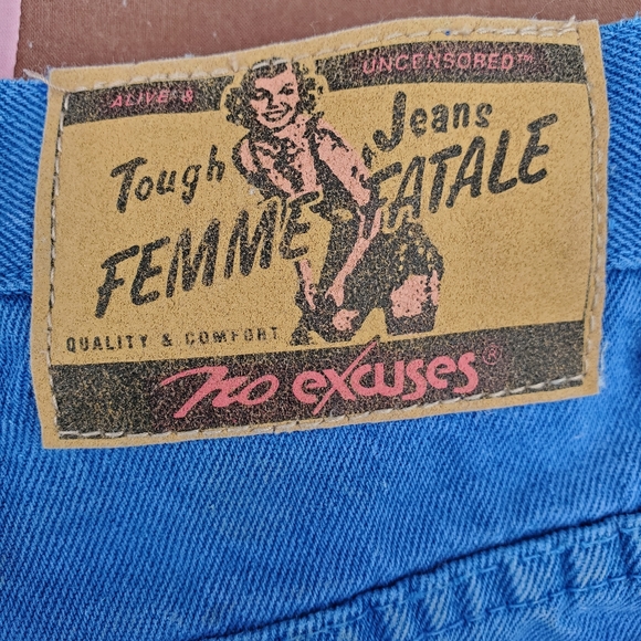 Vintage 90's High Rise Blue Denim Shorts Cut Offs - Picture 4 of 12